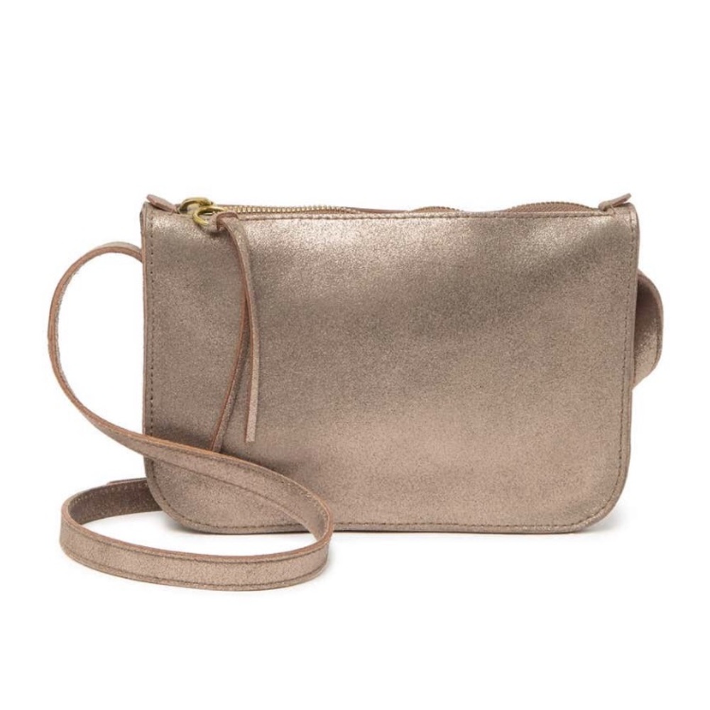 Madewell Simple Suede Crossbody NEW Metallic Sand